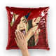 Woman Yelling at Cat Sequin Cushion