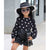 Polka Tops Leather Skirt Kids Outfit