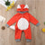 Red Fox Hooded Baby Jumpsuit