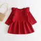 Ruffle Sleeves Knitted Baby Dress