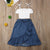 Sling Lace Tops Denim Skirt Kids Outfit